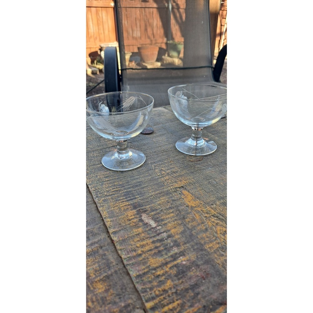 Vintage Nakazato's 5 oz Sherbet Glasses Wheat Pattern Set of 2 Japan‎